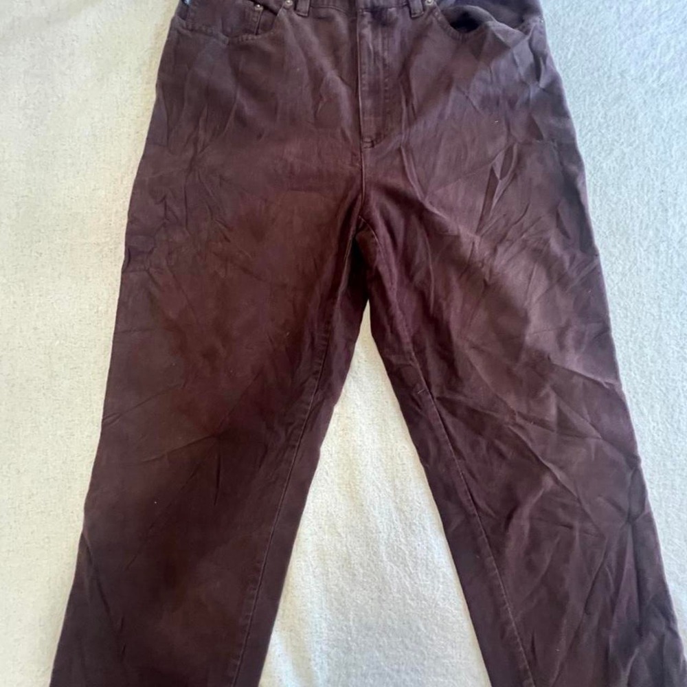 Lauren Ralph Lauren Jeans Co Brown Cotton Stretch Straight Leg Pants Womens 10